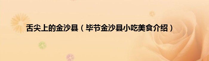 舌尖上的金沙县（毕节金沙县小吃美食介绍）
