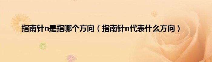 指南针n是指哪个方向（指南针n代表什么方向）