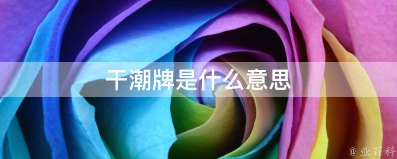 干潮牌是什么意思